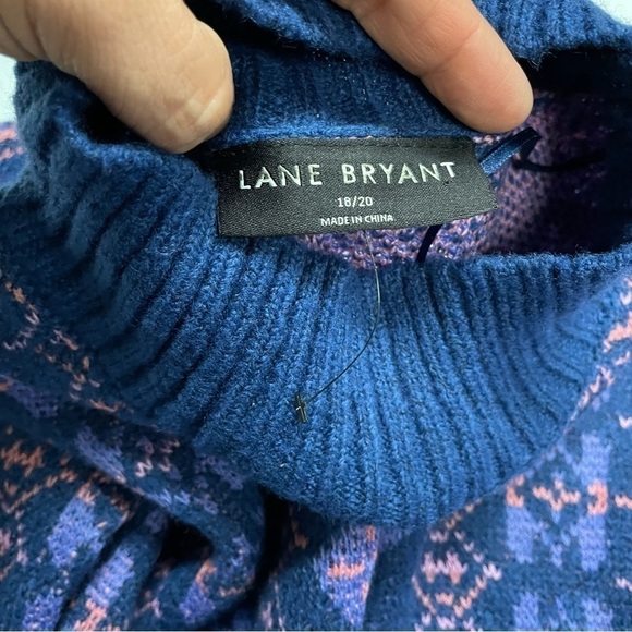 NWOT Lane Bryant Plus Size Classic Long-Sleeve Mock-Neck Jacquard Sweater 18/20 - Picture 5 of 7